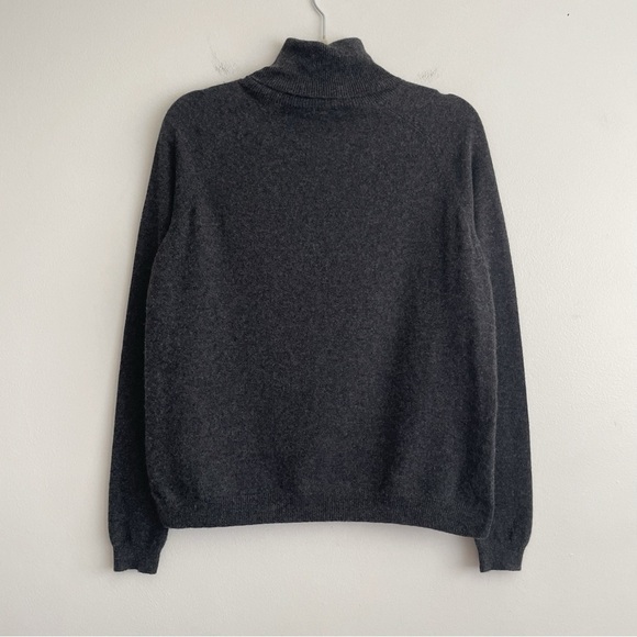 Theory Xavia Royal Waffle Rib Cashmere Sweater Small turtleneck grey minimalist - Picture 3 of 11